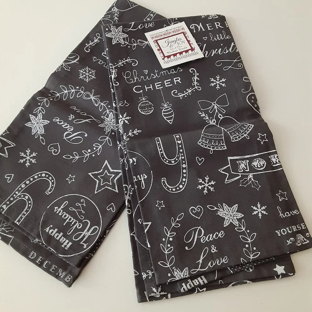 Jingles and Joy Christmas kitchen towels NEW